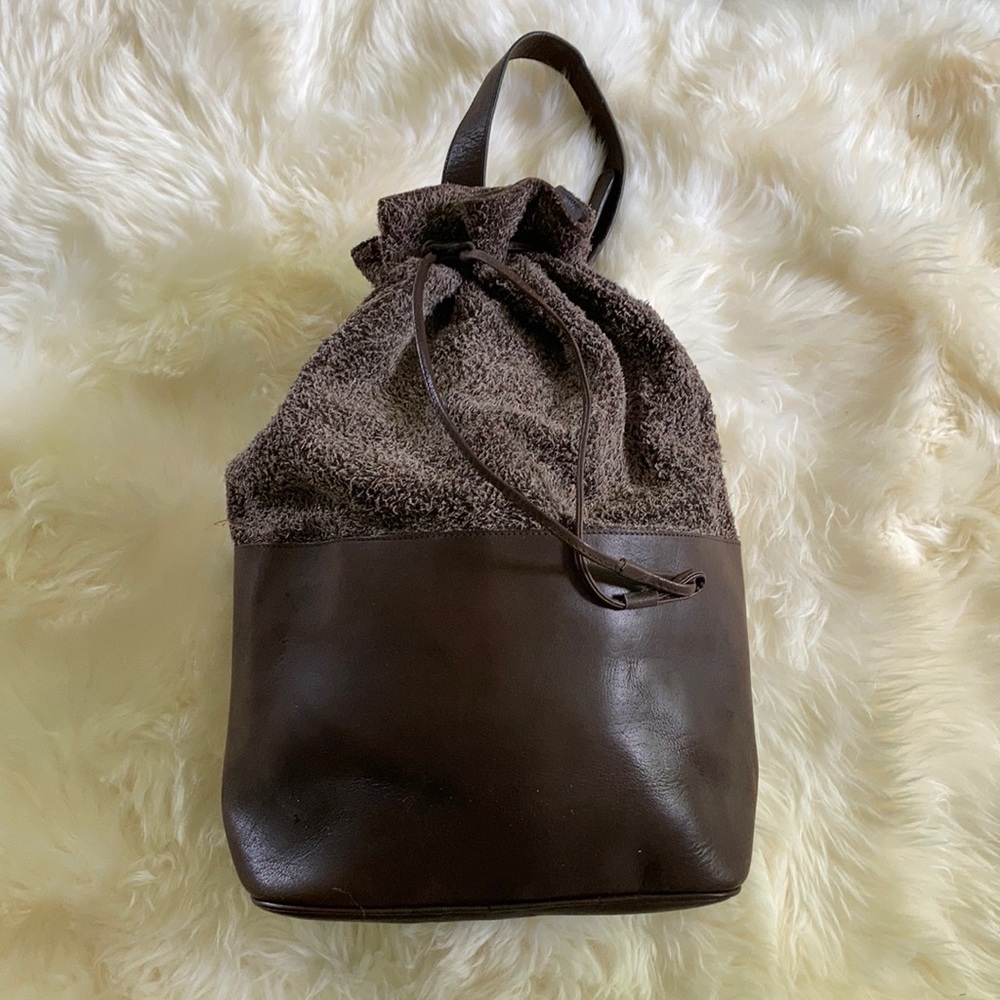 Leather bucket bag